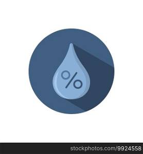 Humidity. Flat color icon on a circle. Weather vector illustration