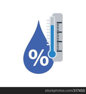 Humidity icon. Flat color design. Vector illustration.