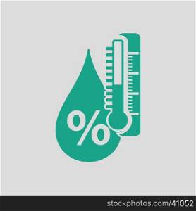 Humidity icon. Gray background with green. Vector illustration.