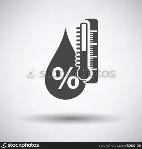 Humidity icon on gray background with round shadow. Vector illustration.