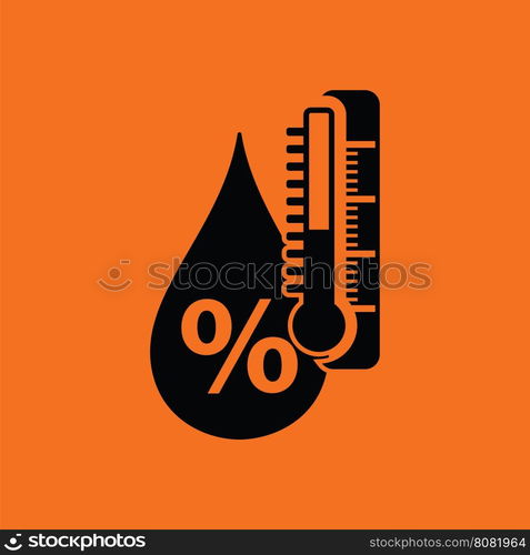 Humidity icon. Orange background with black. Vector illustration.