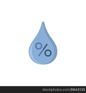 Humidity percent. Water drop. Flat color icon. Isolated weather vector illustration