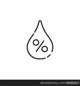 Humidity thin line icon. Isolated outline weather vector illustration