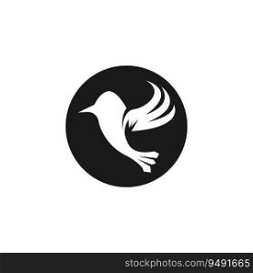 Humming bird silhouette art logo vector illustration