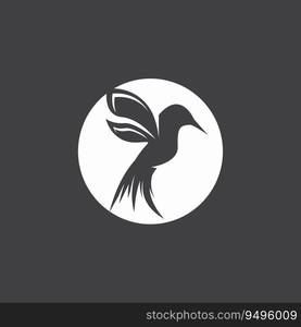 Humming bird silhouette art logo vector illustration