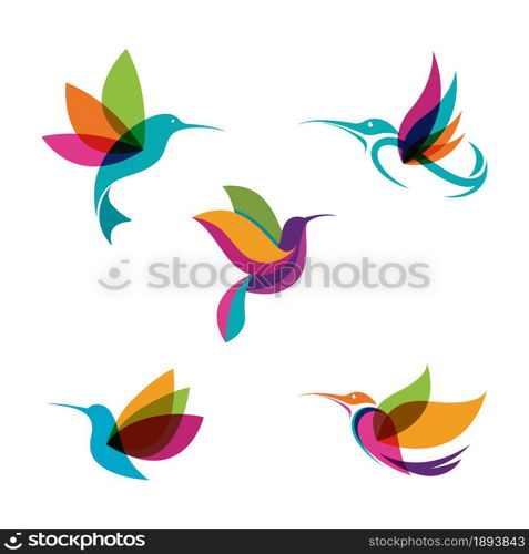 Humming bird Vector icon design illustration Template