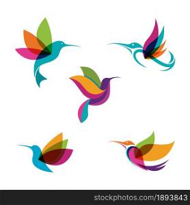 Humming bird Vector icon design illustration Template
