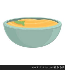 Hummus bowl icon cartoon vector. Cuisine bread. Spread cuisine. Hummus bowl icon cartoon vector. Cuisine bread