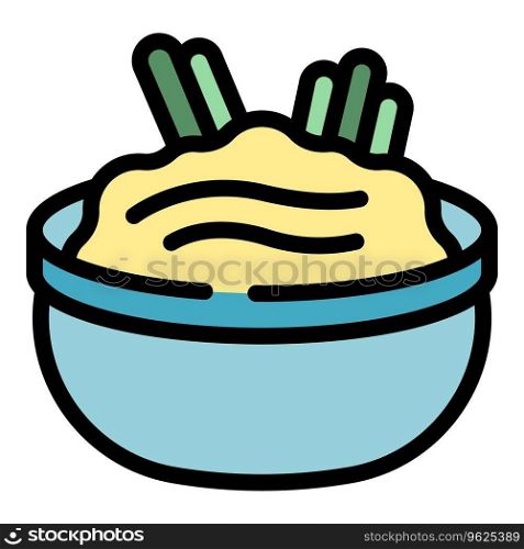 Hummus cuisine icon outline vector. Olive vegetable. Paste day color flat. Hummus cuisine icon vector flat