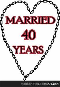 Humoristic marriage / wedding anniversary - chained for 40 years