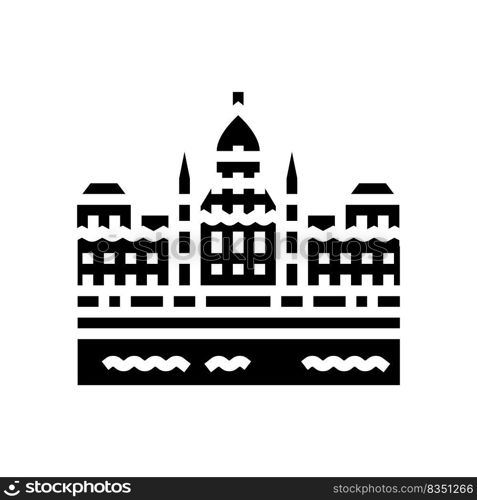 hungarian parliament building glyph icon vector. hungarian parliament building sign. isolated symbol illustration. hungarian parliament building glyph icon vector illustration