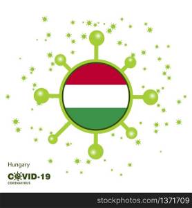 Hungary Coronavius Flag Awareness Background. Stay home, Stay Healthy. Take care of your own health. Pray for Country