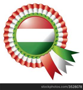 Hungary detailed silk rosette flag, eps10 vector illustration