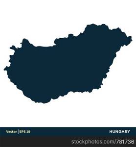 Hungary - Europe Countries Map Vector Icon Template Illustration Design. Vector EPS 10.