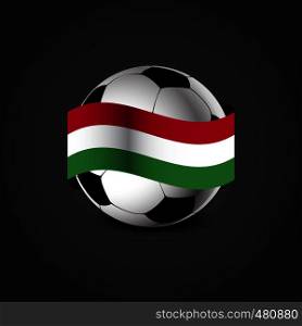 Hungary Flag Around the Football. Vector EPS10 Abstract Template background