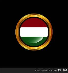 Hungary flag Golden button
