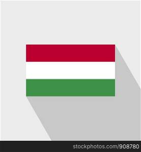 Hungary flag Long Shadow design vector