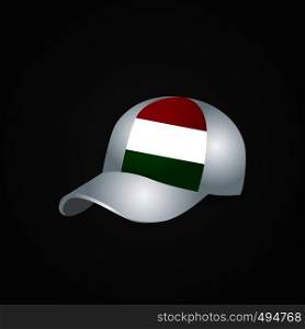 Hungary Flag on Cap. Vector EPS10 Abstract Template background