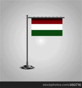 Hungary Flag Pole. Vector EPS10 Abstract Template background