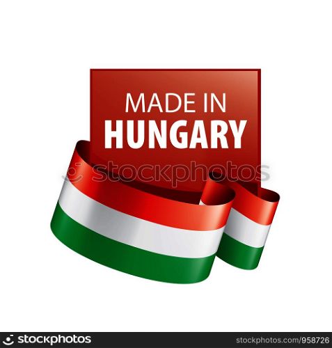 Hungary flag, vector illustration on a white background.. Hungary flag, vector illustration on a white background