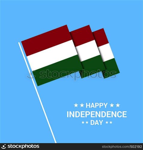 Hungary Independence day typographic design with flag vector
