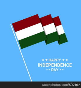 Hungary Independence day typographic design with flag vector