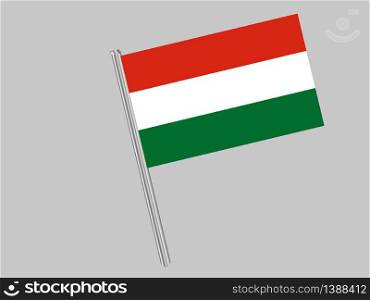 Hungary National flag. original color and proportion. Simply vector illustration background, from all world countries flag set for design, education, icon, icon, isolated object and symbol for data visualisation