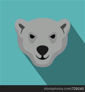 Hungry head of polar bear icon. Flat illustration of hungry head of polar bear vector icon for web design. Hungry head of polar bear icon, flat style