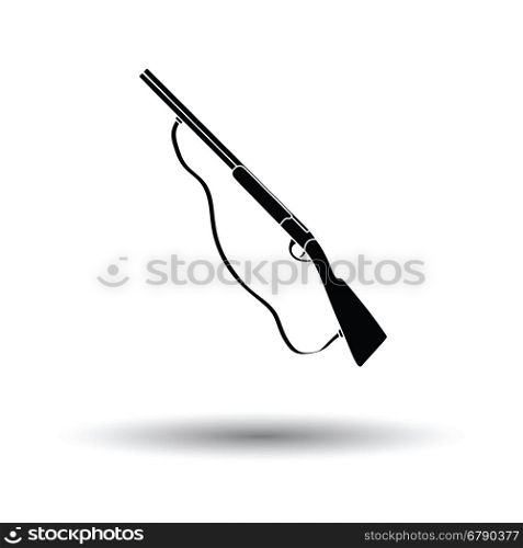 Hunt gun icon. White background with shadow design. Vector illustration.
