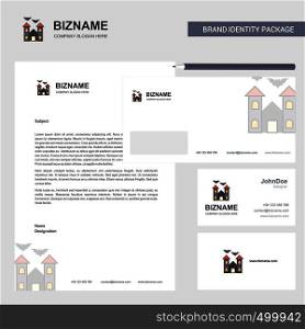 Hunted house Business Letterhead, Envelope and visiting Card Design vector template