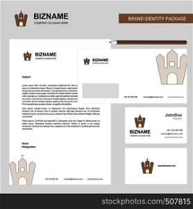 Hunted house Business Letterhead, Envelope and visiting Card Design vector template