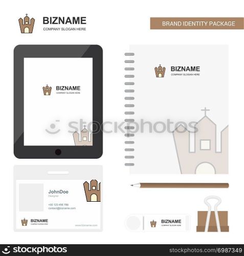 Hunted house Business Logo, Tab App, Diary PVC Employee Card and USB Brand Stationary Package Design Vector Template