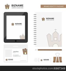 Hunted house Business Logo, Tab App, Diary PVC Employee Card and USB Brand Stationary Package Design Vector Template