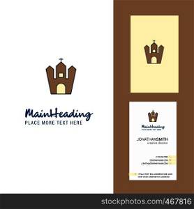 Hunted house Creative Logo and business card. vertical Design Vector
