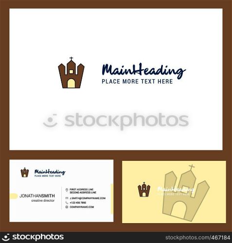 Hunted house Logo design with Tagline & Front and Back Busienss Card Template. Vector Creative Design