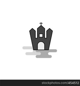 Hunted house Web Icon. Flat Line Filled Gray Icon Vector