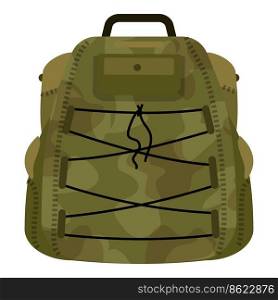 Hunter backpack icon cartoon vector. Hunting equipment. Hunt camp. Hunter backpack icon cartoon vector. Hunting equipment