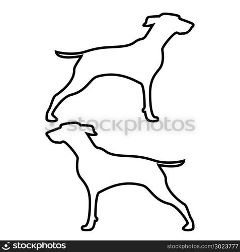 Hunter dog or gundog icon black color vector illustration flat style simple image