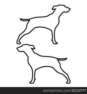 Hunter dog or gundog icon black color vector illustration flat style simple image