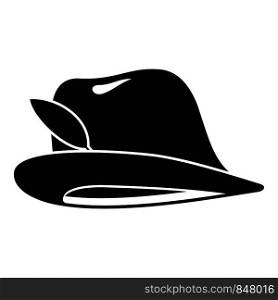 Hunter hat icon. Simple illustration of hunter hat vector icon for web design isolated on white background. Hunter hat icon, simple style