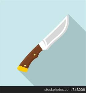 Hunter knife icon. Flat illustration of hunter knife vector icon for web design. Hunter knife icon, flat style