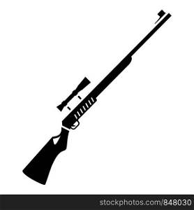 Hunter rifle icon. Simple illustration of hunter rifle vector icon for web design isolated on white background. Hunter rifle icon, simple style