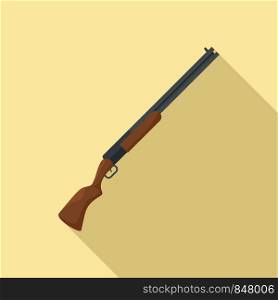 Hunter shotgun icon. Flat illustration of hunter shotgun vector icon for web design. Hunter shotgun icon, flat style