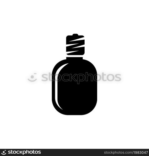 Hunter Water Bottle, Army Drinking Flask. Flat Vector Icon illustration. Simple black symbol on white background. Hunter Water Bottle, Army Flask sign design template for web and mobile UI element. Hunter Water Bottle, Flask Flat Vector Icon