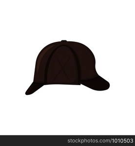 hunting detective hat in flat style, vector illustration. hunting detective hat in flat style, vector