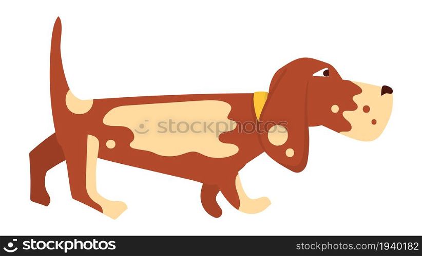 Hunting dog icon. Standing in rack. Cute cartoon animal isolated on white background. Hunting dog icon. Standing in rack. Cute cartoon animal