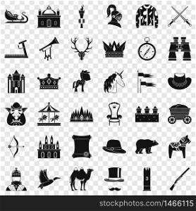 Hunting icons set. Simple style of 36 hunting vector icons for web for any design. Hunting icons set, simple style