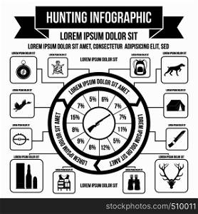 Hunting infographic elements in flat style for any design. Hunting infographic elements, simple style