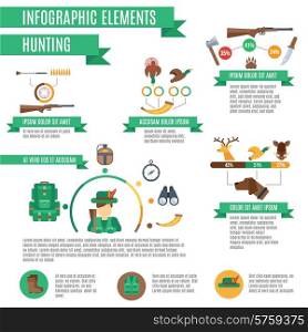 Hunting infographics set with hunter weapon and equipment elements vector illustration. Hunting Infographics Set