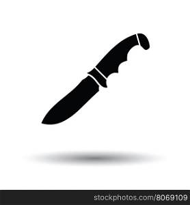 Hunting knife icon. White background with shadow design. Vector illustration.